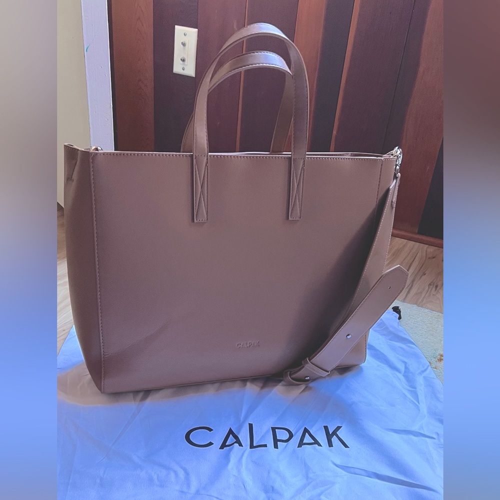 Calpak Haven Laptop Tote Bag in Toffee